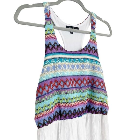 HONEY PUNCH Embroidered Maxi Dress with Crinkle Chiffon Skirt Size M - Picture 3 of 10